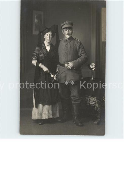 Maulburg Ehepaar Portrait Tracht und Uniform