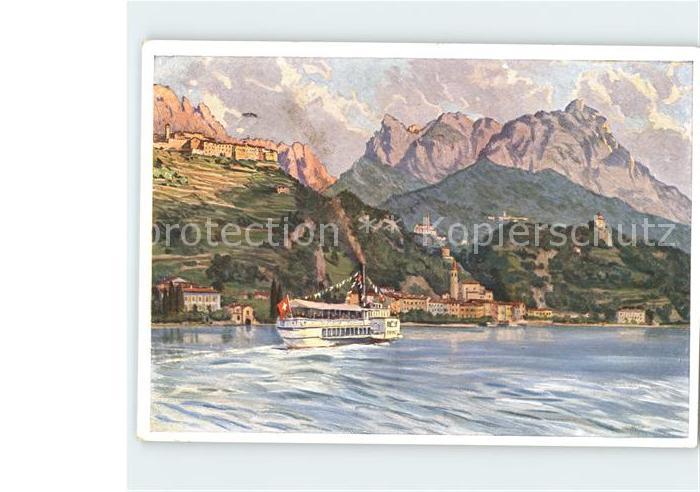 San Mamette Lago di Lugano Castello Schiff Künstler