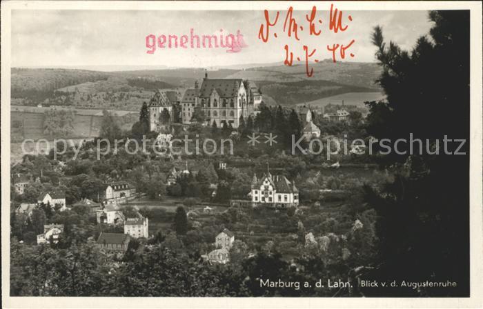 Marburg Lahn Blick von der Augustenruhe