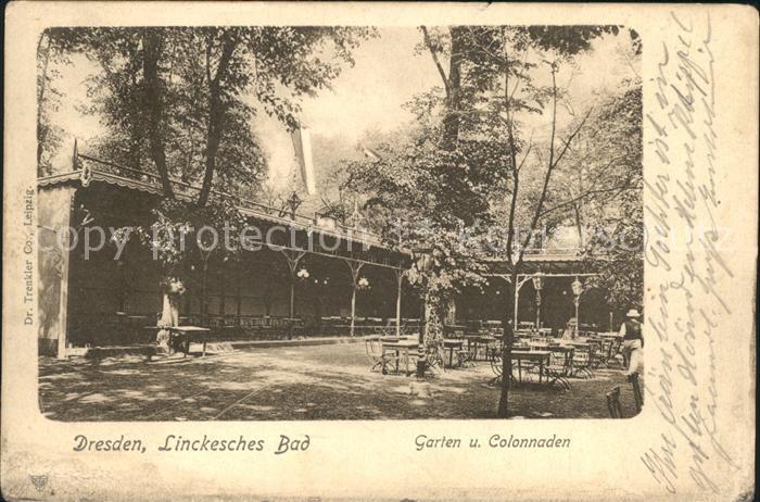 DRESDEN Elbe Linckesches Bad Garten und Colonnaden