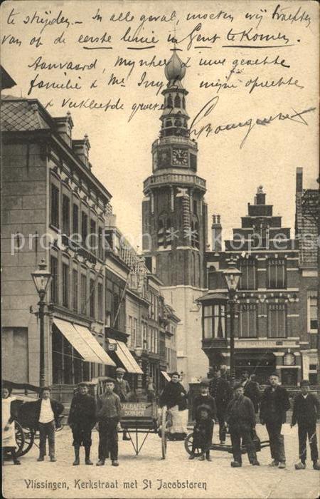 Vlissingen Kerkstraat met St Jacobstoren