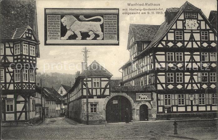 Wanfried Rathaus mit Hellwig Gedenktafel