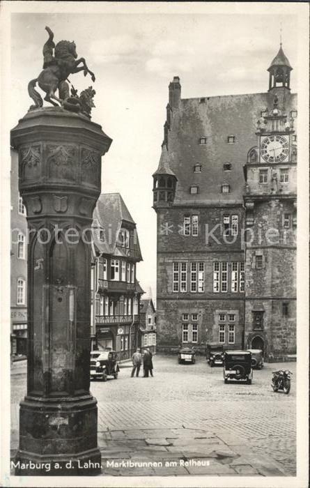 Marburg Lahn Marktbrunnen am Rathaus