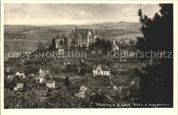 Marburg Lahn Schloss von der Augustenruhe