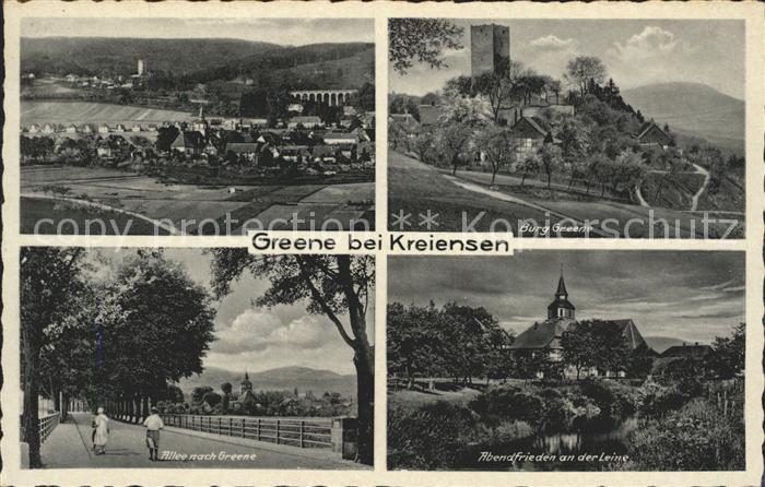 Greene Kreiensen Totalansicht Burg Greene Allee Leinepartie