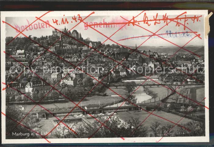 Marburg Lahn Totalansicht mit Schloss