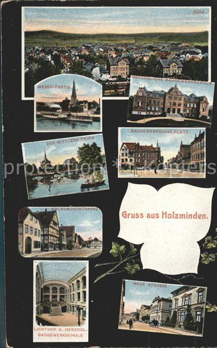 Holzminden Weser Panorama Weserpartie Herzogl Baugewerkschule Mittlerer Teich Ha