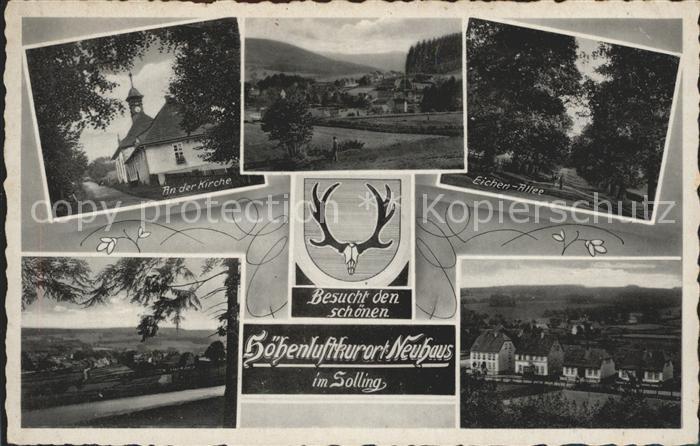 Neuhaus Solling Kirche Eichen Allee Panorama Ortsansicht