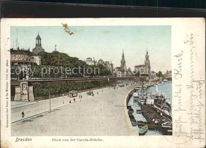 DRESDEN Elbe Blick von der Carola Bruecke