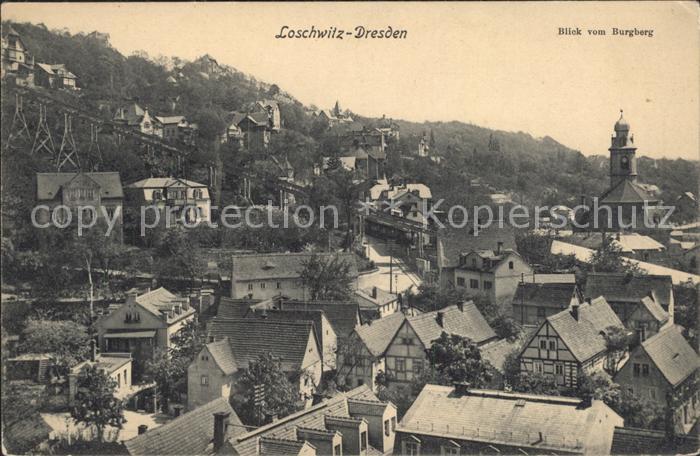 Loschwitz Blick vom Burgberg Bergschwebebahn