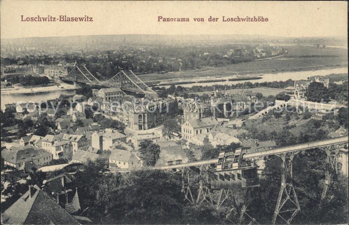 Loschwitz Blasewitz Panorama von der Loschwitzhoehe Bergschwebebahn