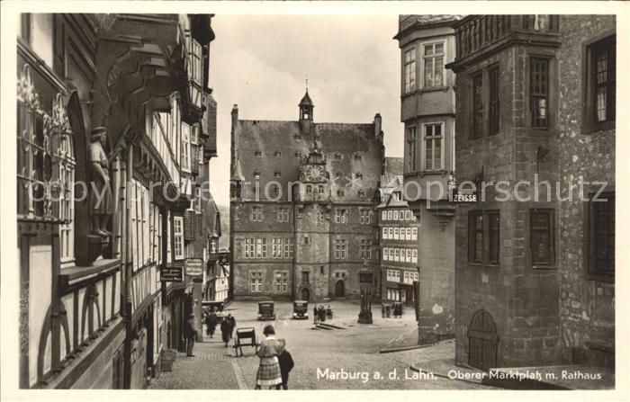 Marburg Lahn Oberer Marktplatz mit Rathaus