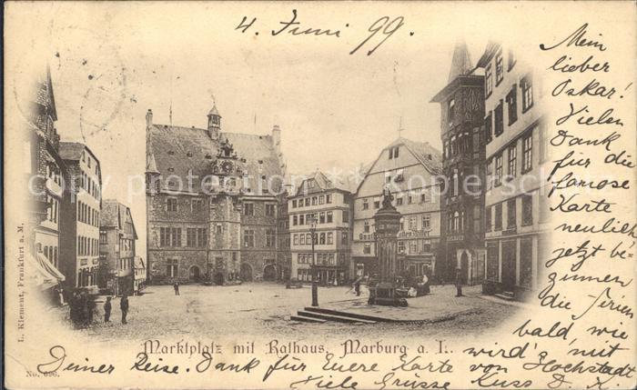 Marburg Lahn Marktplatz mit Rathaus