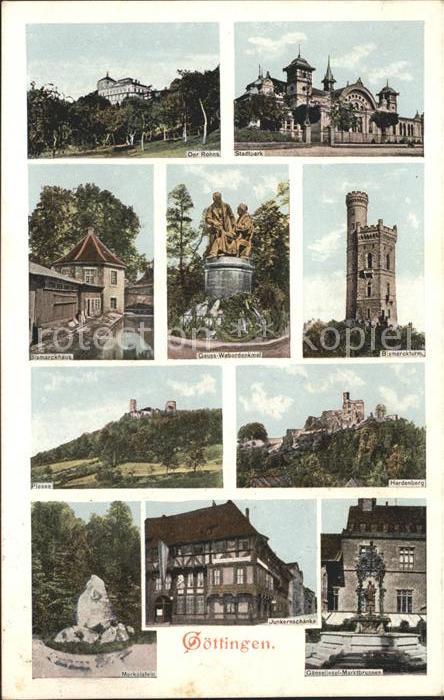 Goettingen Niedersachsen Der Rohns Stadtpark Bismarckhaus Gauss Weberdenkmal Bis