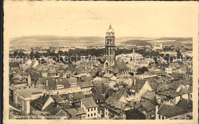 Goettingen Niedersachsen Teilansicht mit St Jakobikirche