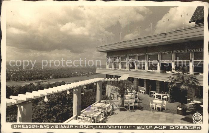 DRESDEN Elbe Bad Weisser Hirsch Stadtblick Terrasse