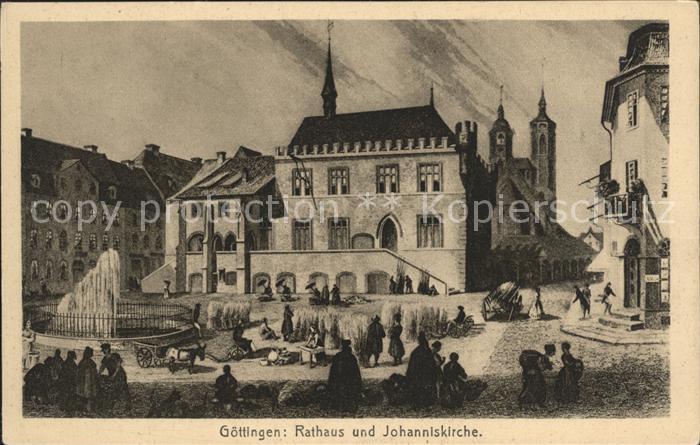 Goettingen Niedersachsen Rathaus und Johanniskirche