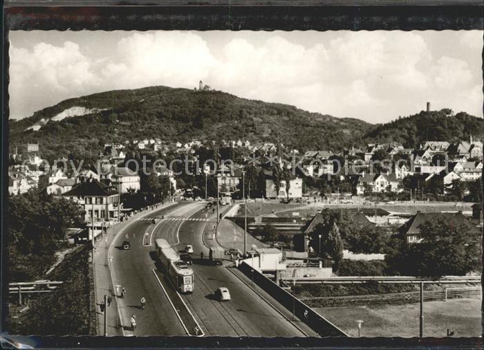 Weinheim Bergstrasse Ortsansicht Strassenbahn WSC Wachenburg Burgruine Windeck
