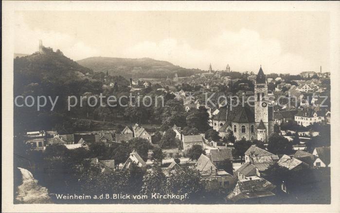 Weinheim Bergstrasse Blick vom Kirchkopf