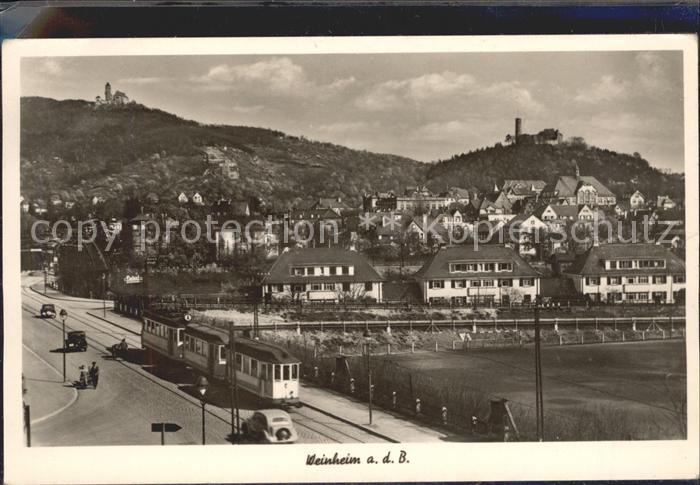 Weinheim Bergstrasse Ortsansicht mit Wachenburg und Ruine Windeck