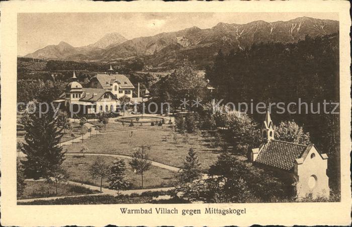 Warmbad Villach mit Mittagskogel