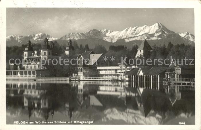 Velden Woerthersee Schloss mit Mittagskogel