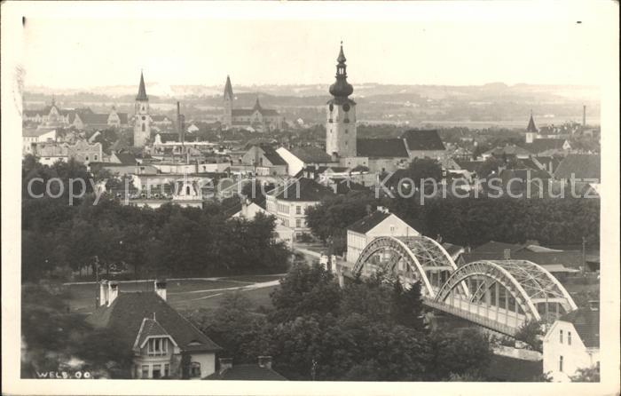Wels Oberoesterreich Stadtansicht Bruecke Kirchen