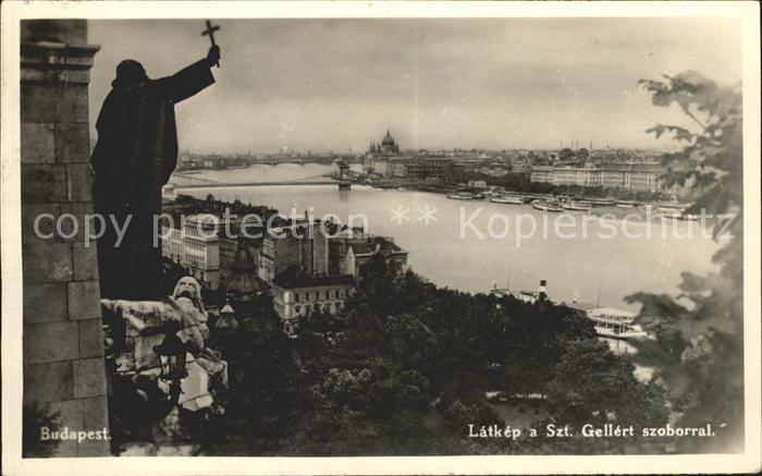 Budapest Latkep a Szt Gellert szoborral