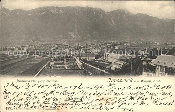 Innsbruck und Wilten Panoramablick vom Berg Isel