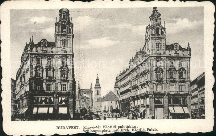 Budapest Schlangenplatz mit Erzh Klotild Palais