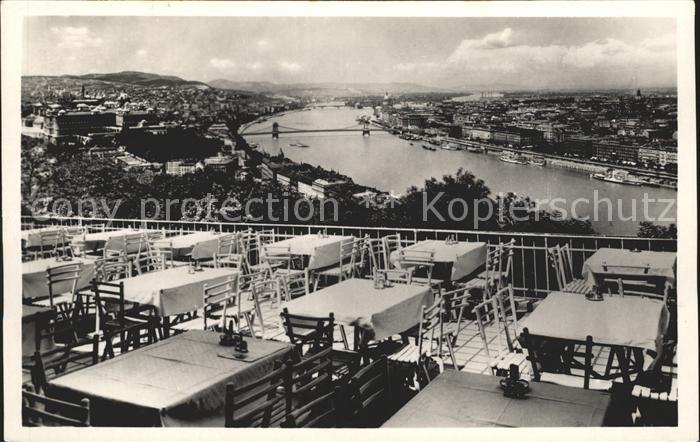 Budapest Gellertberg Kiosk Terrasse Panorama