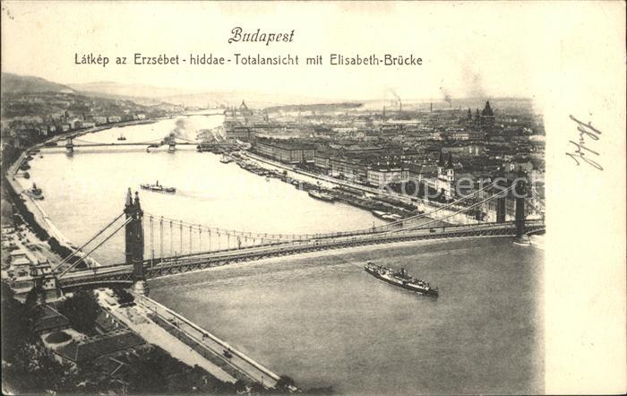 Budapest Totalansicht mit Elisabeth Brücke