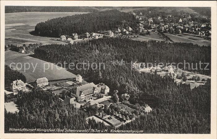 Koenigsfeld Schwarzwald Kindersanatorium Fliegeraufnahme