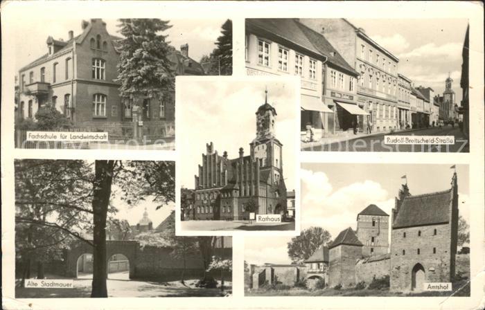 Wittstock Rathaus Stadtmauer Fachschule fuer Landwirtschaft