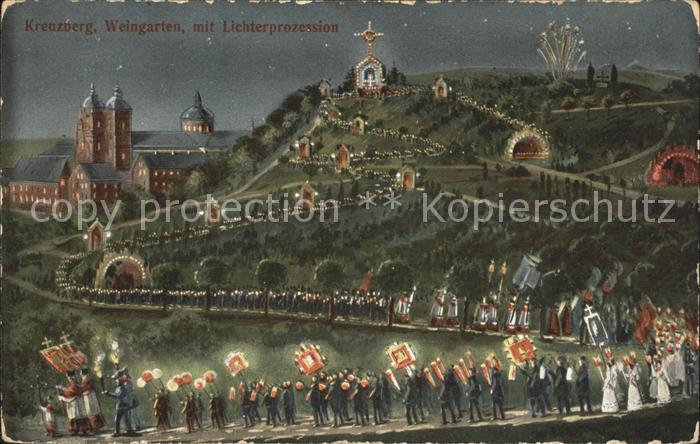 Weingarten Wuerttemberg Kreuzberg Lichterprozession