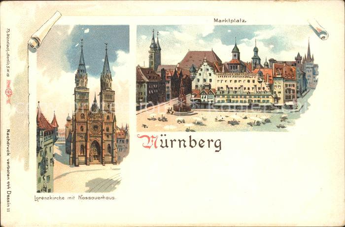 NueRNBERG  CITY Lorenzkirche Nassauerhaus Marktplatz