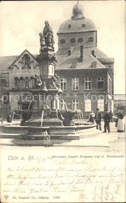 Koeln Rhein Hermann Joseph Brunnen Weidmarkt