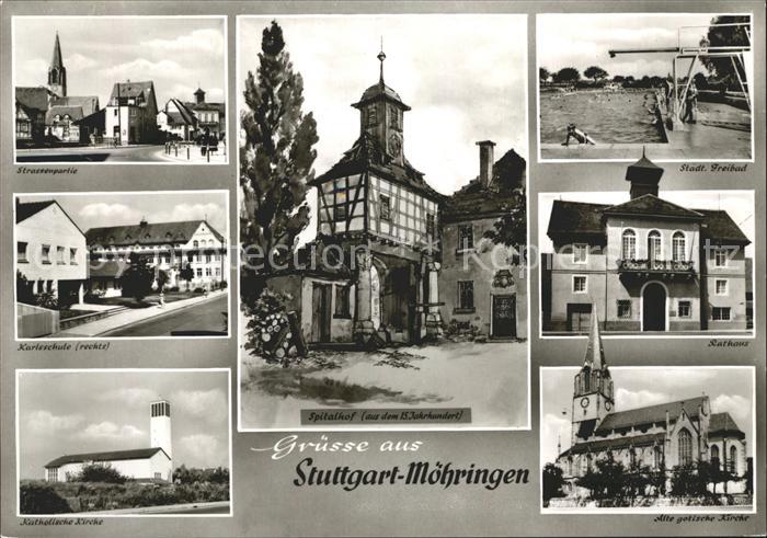 Moehringen Stuttgart Rathaus Freibad Spitalhof