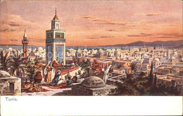 Tunis Künstlerkarte F. Perlberg