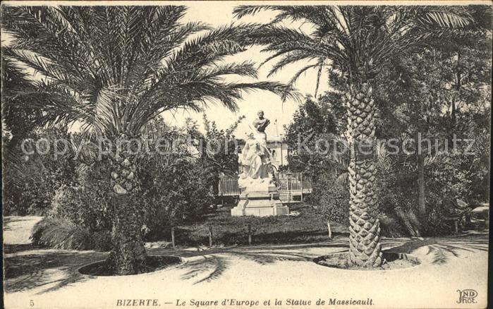 Bizerte Square d Europe Statue de Massicault