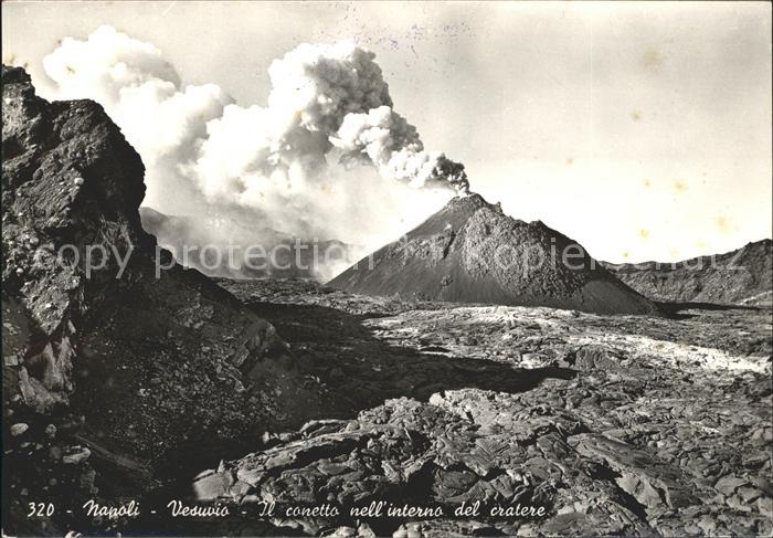 Napoli Neapel Vesuvio Conetto nell'intero del cratere