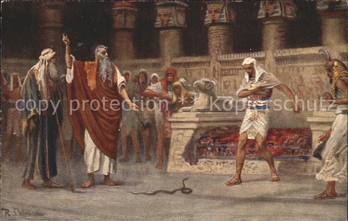 Leinweber R. Die heilige Schrift Bild VII Moses Aaron Pharao Schlange