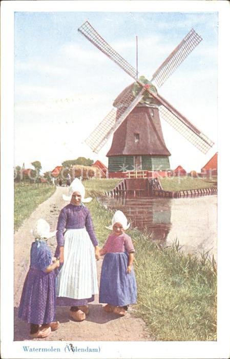 Windmuehle Trachten Holland Kinder Watermolen Volendam