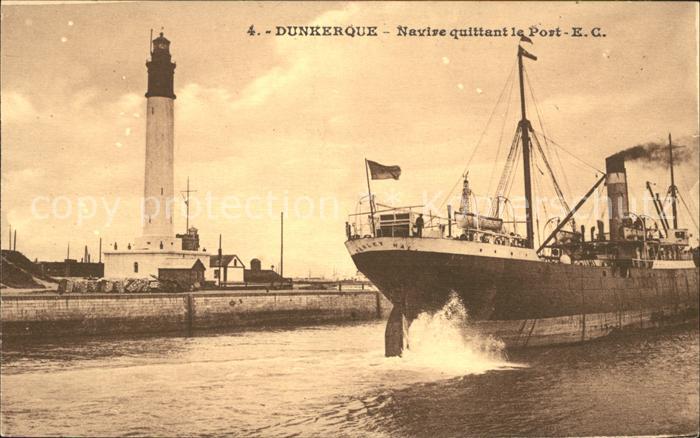 Dampfer Oceanliner Leuchtturm Dunkerque Port