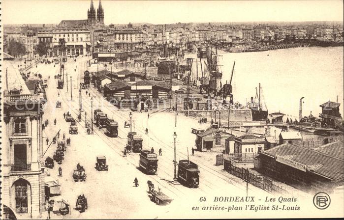 Strassenbahn Bordeaux Quais en arriere Eglise St.-Louis