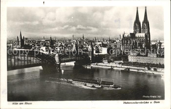 Foto Kratz Nr. 761 Köln am Rhein Hohenzollernbrücke Do