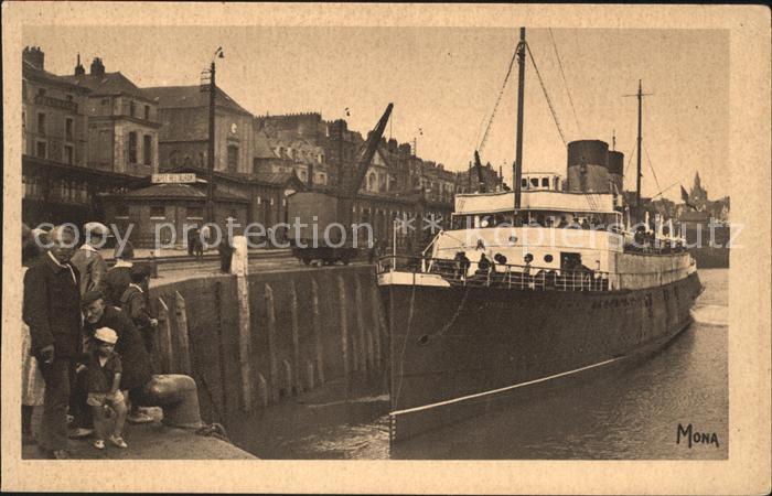 Dampfer Seitenrad Paquebot Versailles Gare Maritime Dieppe