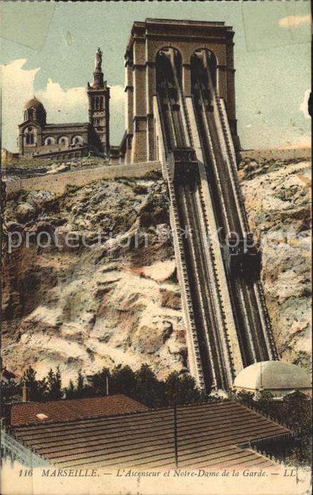 Zahnradbahn Marseille Ascenseur Notre-Dame de la Garde