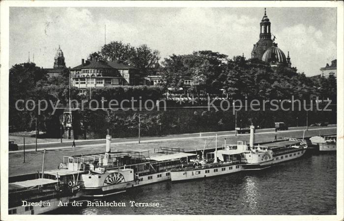 Dampfer Seitenrad Bastei Dresden Bruehlscher Terrasse