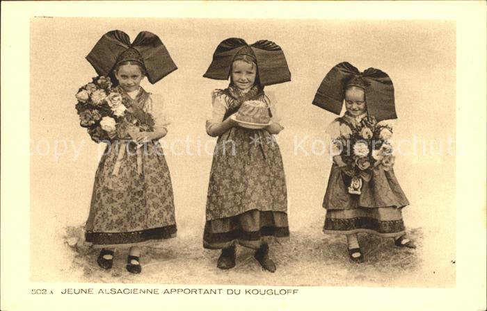 Trachten Alsace Jeune Alsacienne Kougloff Blumen Kinder